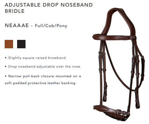 Dyon Adjustable Drop Noseband Bridle image 1