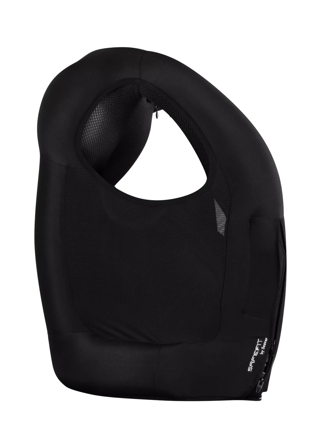 Black neck pillow on a white background